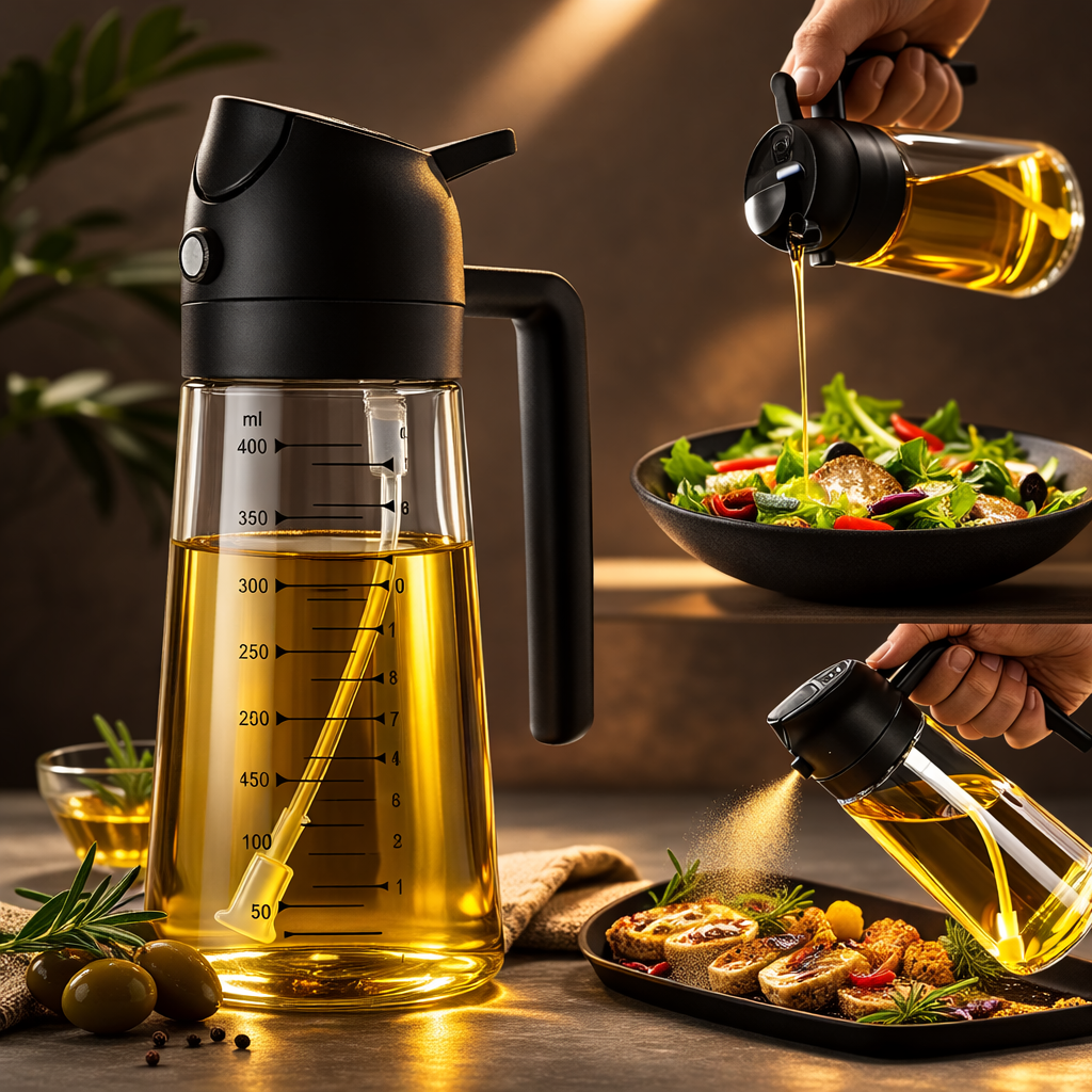 DualFlow Glass Olive Oil Dispenser