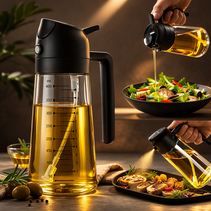 DualFlow Glass Olive Oil Dispenser